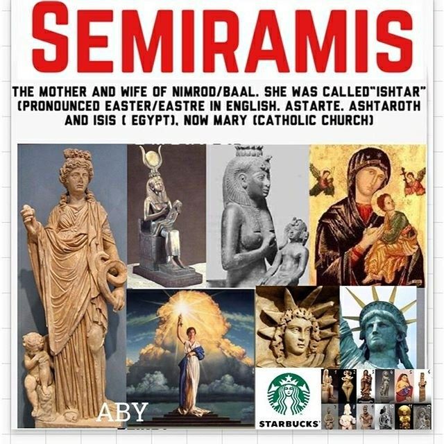 there is a poster with pictures of statues and words on it that say semrams