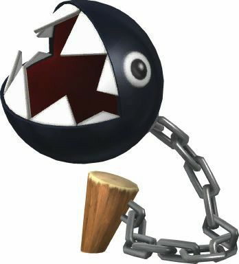 a ball and chain with an arrow in the middle that has been chained to it