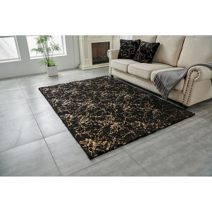 Elevate your contemporary living space to the pinnacle of opulence with the Lily Luxury Abstract Gilded Rectangular Area Rug collection. Immerse yourself in the serenity of natural, thanks to our machine-washable rugs. Black And Gold Living Room, Gold Living Room, Public Seating, Contemporary Living Spaces, Living Room Area Rugs, Elegant Decor, Bed Styling, Washable Area Rugs, Cool Rugs