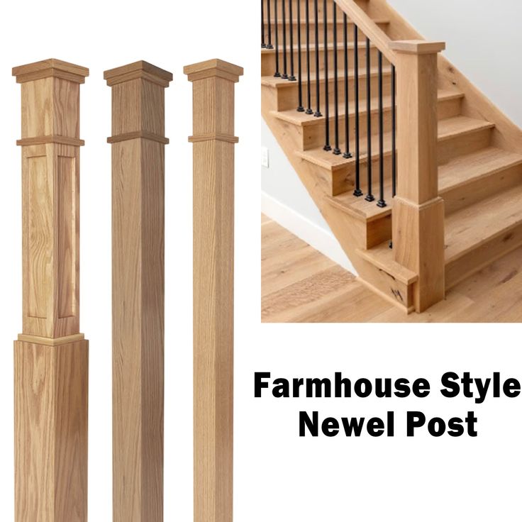 the stairs and railings are made from wood