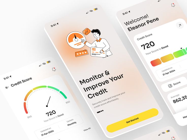 three mobile screens showing the different levels of credit cards and their corresponding time, date, and amount