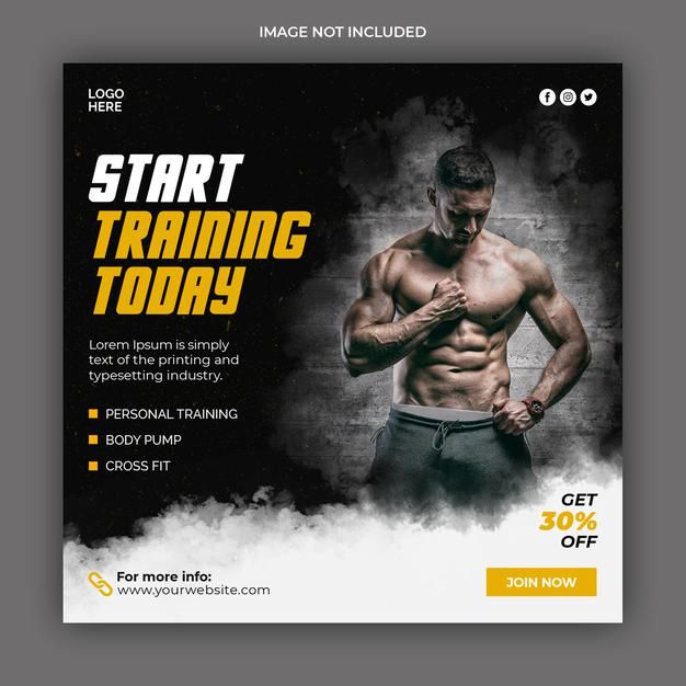 Gym fitness social media post banner tem... | Premium Psd #Freepik #psd #poster Fitness Poster Design Ideas, Gym Poster Design Banner Template, Gym Social Media Post Design, Fitness Banner Design, Fitness Social Media Design, Gym Post Design, Gym Poster Design Creative, Gym Post Ideas, Gym Social Media Design