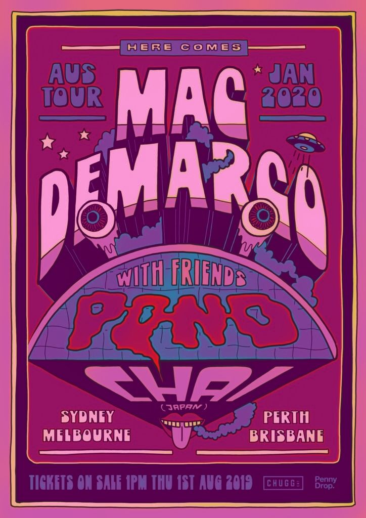 the poster for mac demaroo with friends at sydney's forum auditorium on friday,