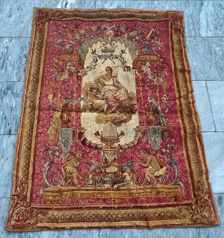 French Tapestry, Elegant Tablecloth, Room Tapestry, Pakistani Rugs, Aubusson Rugs, Moroccan Kilim, Long Rug, Lace Tablecloth, Authentic Rugs