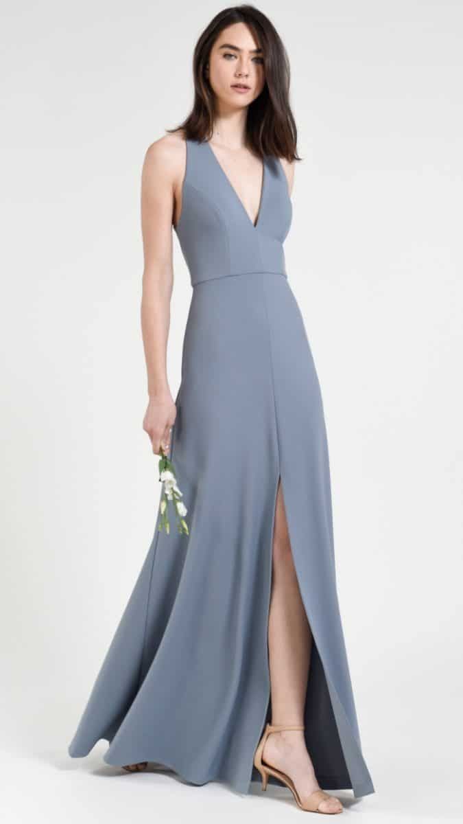 Margot by Jenny Yoo in Mayan Blue Modern Bridesmaid Dresses, Jenny Yoo Bridesmaid, Princess Bridesmaid Dress, Modern Bridesmaid, Maternity Bridesmaid Dresses, Stretch Satin Dress, Fall Bridesmaid Dresses, Sleeveless Bridesmaid Dresses, Grey Bridesmaid Dresses