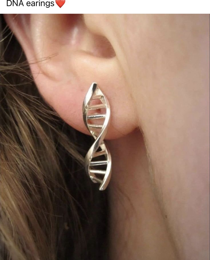 Double Helix Earrings, Dna Earrings, Dna Jewelry, Science Jewelry, Silver Jewellery Indian, Double Helix, Silver Jewelry Earrings, Helix Earrings, Leaf Jewelry