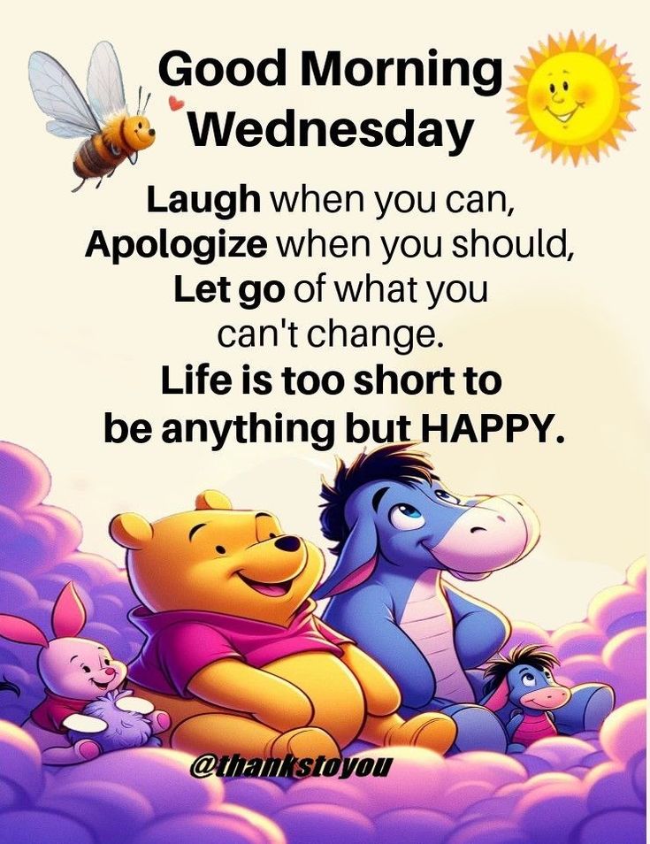 winnie the pooh and friends saying good morning wednesday