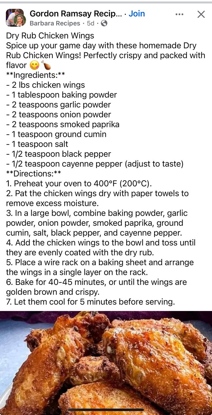 the recipe for fried chicken wings is shown