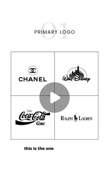 the logos for different brands are shown in black and white, including chanel, coca cola