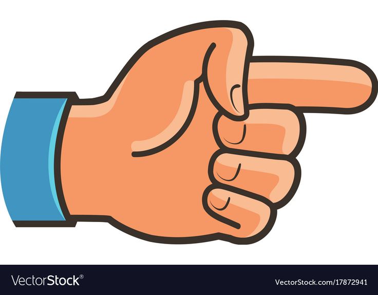 a hand pointing to the left with one finger on it's index and another thumb down