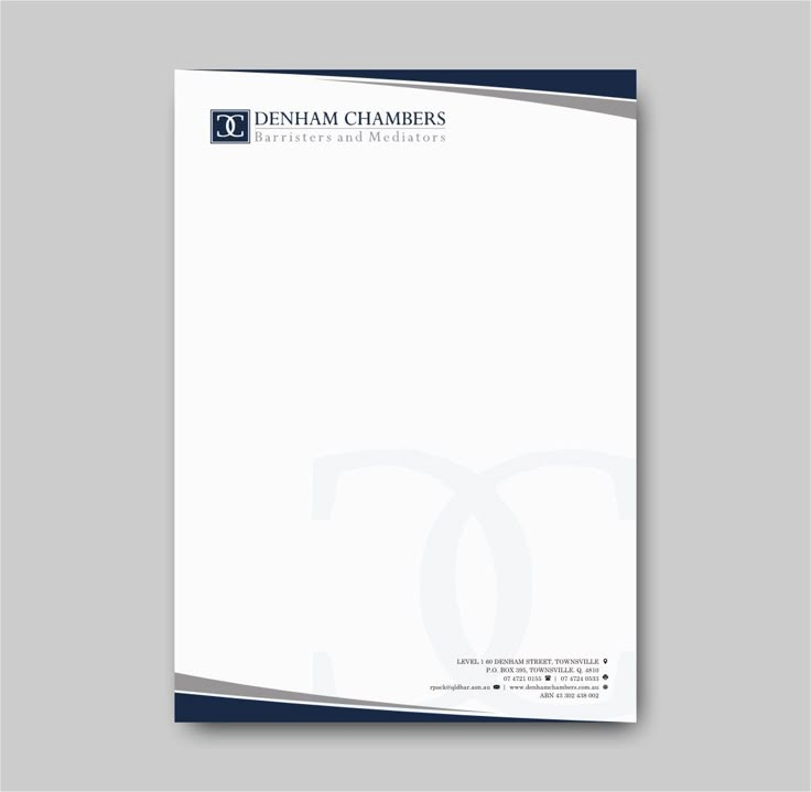 the front and back of a letterhead for demma chamberers, which has been designed