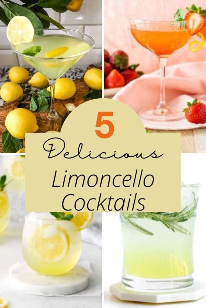 five delicious lemonade cocktails with the words 5 delicious lemonade cocktails