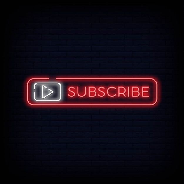 a neon sign that says subscibe in red on a dark background with the word subscibe below it