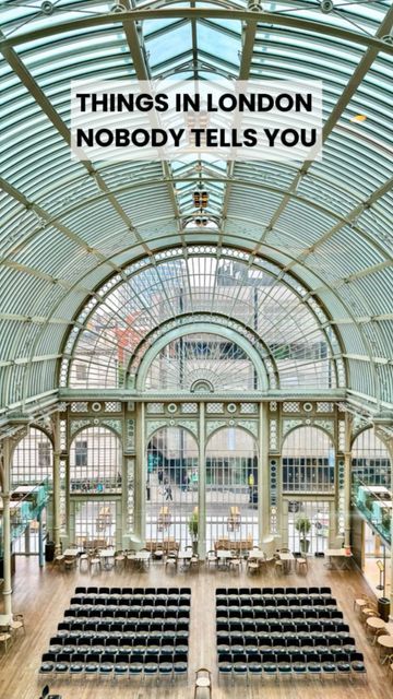 the inside of a building with chairs in it that says things in london nobody tells you