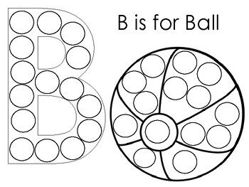 the letter b is for ball worksheet with an image of a ball on it