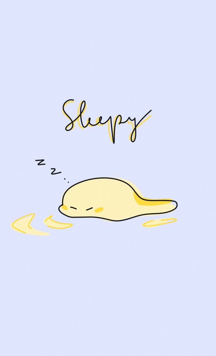 a drawing of a sleeping seal with the word sleepy above it