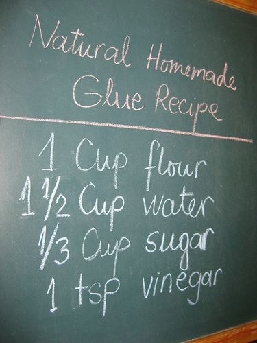 a chalk board with some writing on it in front of a blackboard that says blue recipe