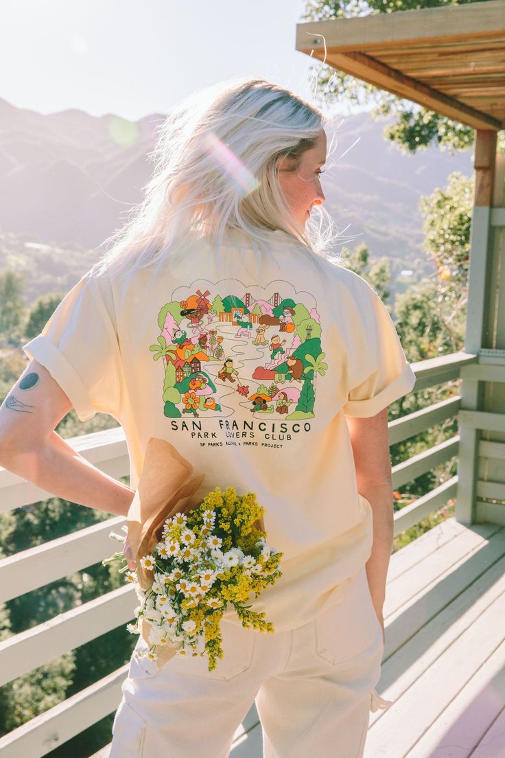 Parks Project | Core Tees | Shop Collection Vintage Graphic Print Camp Shirt With Relaxed Fit, Vintage Short Sleeve Camp Shirt With Graphic Print, Vintage Camp Tee, National Park Clothing, National Parks Tshirt, Vintage National Park Shirt, Parks Project, Shoulder Piece, Friends Tee