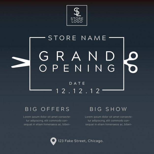 the store name and logo for grand opening