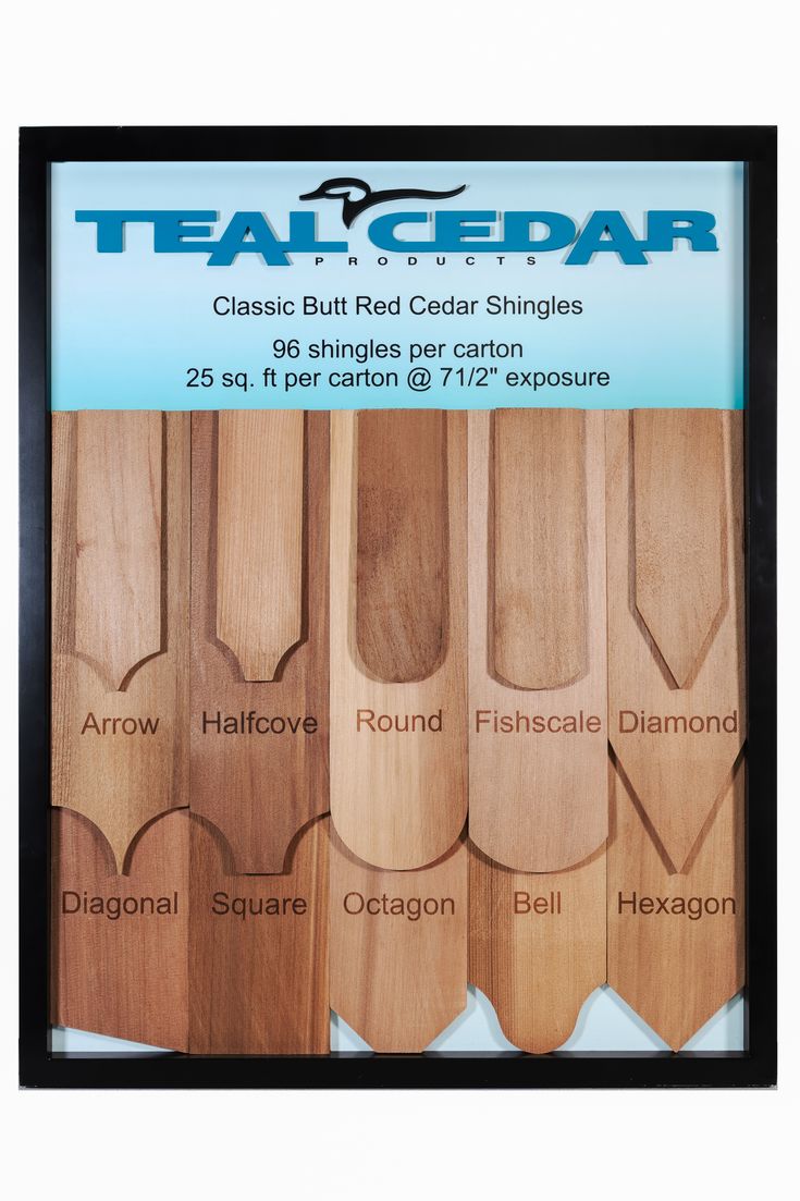 the teal cedar wood shingles are available in various sizes and colors, with instructions for