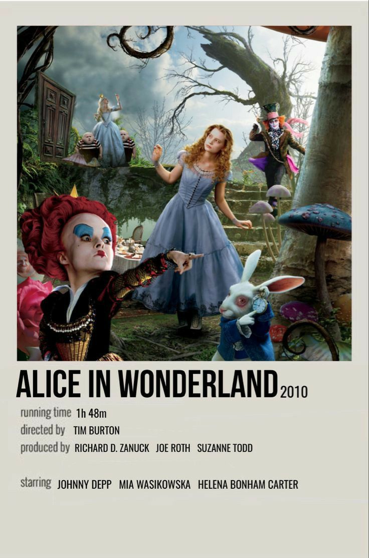 the alice in wonderland poster is shown