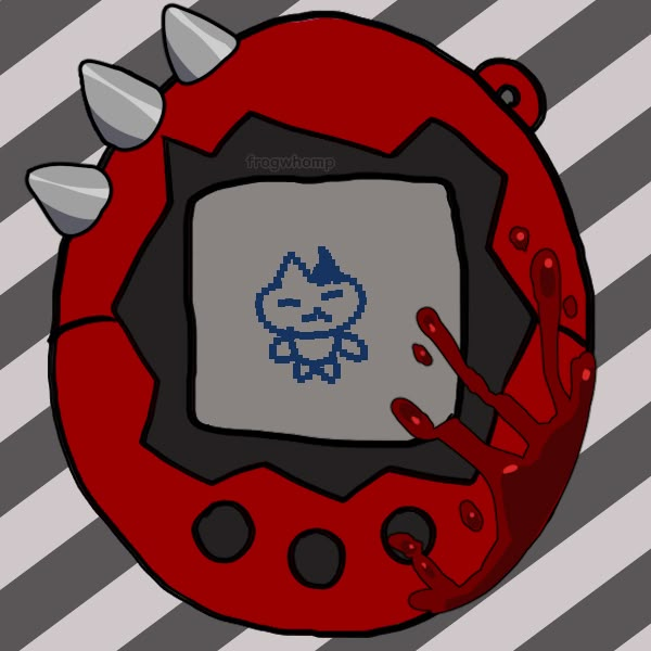 a red object with spikes and blood on it