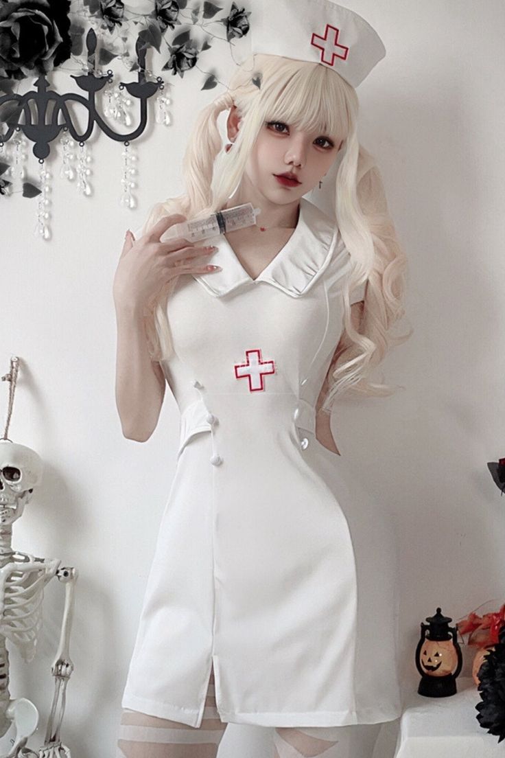 ❤︎Pure White Nurse Cosplay Set❤︎




-The set content-


Dress Nurse Hat Socks