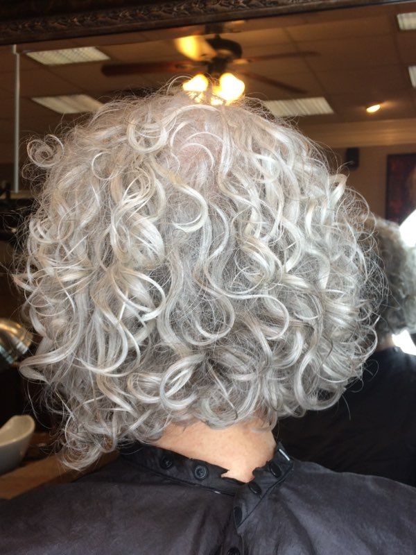 Curly Gray Hair Over 50 Curls, Permed Pixie, Shoulder Length Permed Hair, Hairstyles For Senior Women, Curly White Hair, Round Face Curly Hair, Curly Silver Hair, Short Layered Curly Hair, Curly Bobs