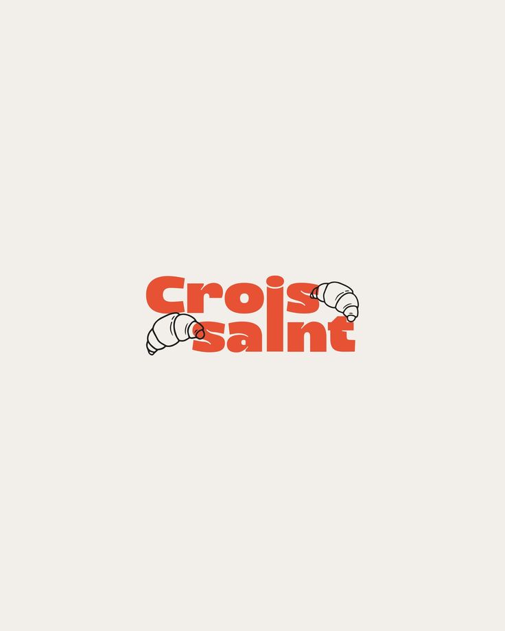 an orange and white logo with the word croissant on it's left side