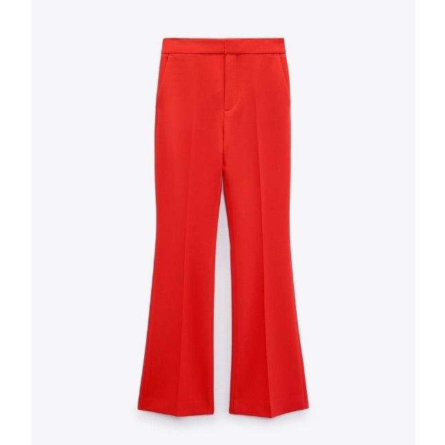 Brand New. Front Hook And Zip Closure. High Waisted Pants. Red High-waisted Wide Leg Pants For Night Out, Red High Waist Wide Leg Pants For Night Out, Fall Red Wide Leg Ankle-length Pants, Elegant Red Flare Bottoms, Elegant Red Summer Bottoms, Chic Red Wide Leg Bottoms, Chic Red Wide Leg Pants For Fall, Chic Red Bottoms For Spring, Chic Red Spring Bottoms