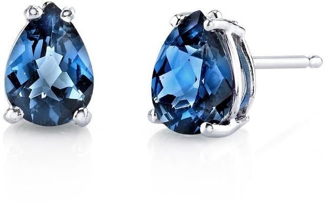 Ice 1 1/2 CT TGW Teardrop-Shaped London Blue Topaz 14K White Gold Solitaire Stud Earrings London Topaz, London Blue Topaz Earrings, Shine Jewelry, White Gold Earrings Studs, White Gold Studs, White Gold Solitaire, Topaz Jewelry, Blue Topaz Earrings, Gemstone Stud Earrings