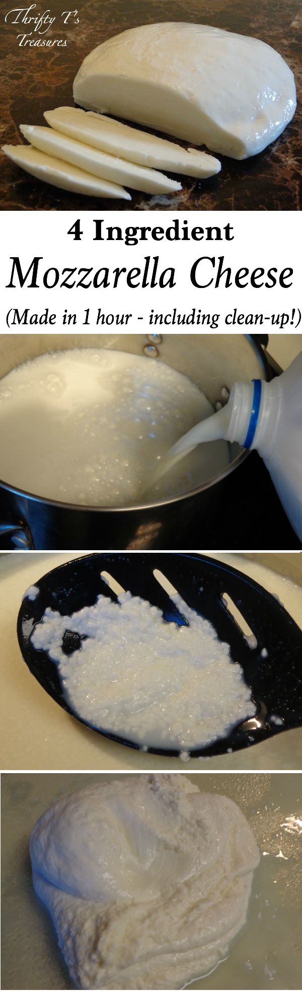 how to make homemade mozzarella cheese with 4 ingredients in one pan and then fry on the stove