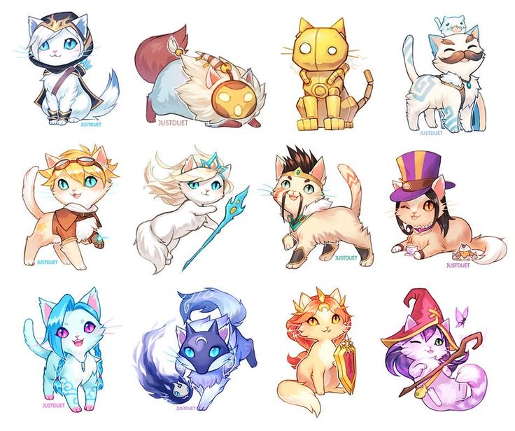 an image of many cats that are in different poses