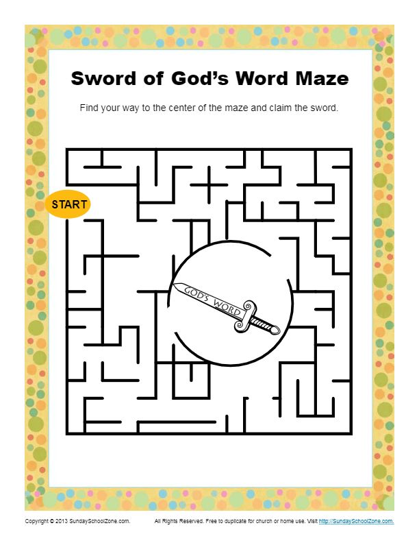 Armor of God for Kids Activities on Sunday School Zone Preschool Bible Activities, Armor Of God Lesson, Bible Mazes, Childrens Bible Activities, Printable Bible Activities, The Armor Of God, Bible Story Crafts, Sunday School Kids, Free Activities For Kids