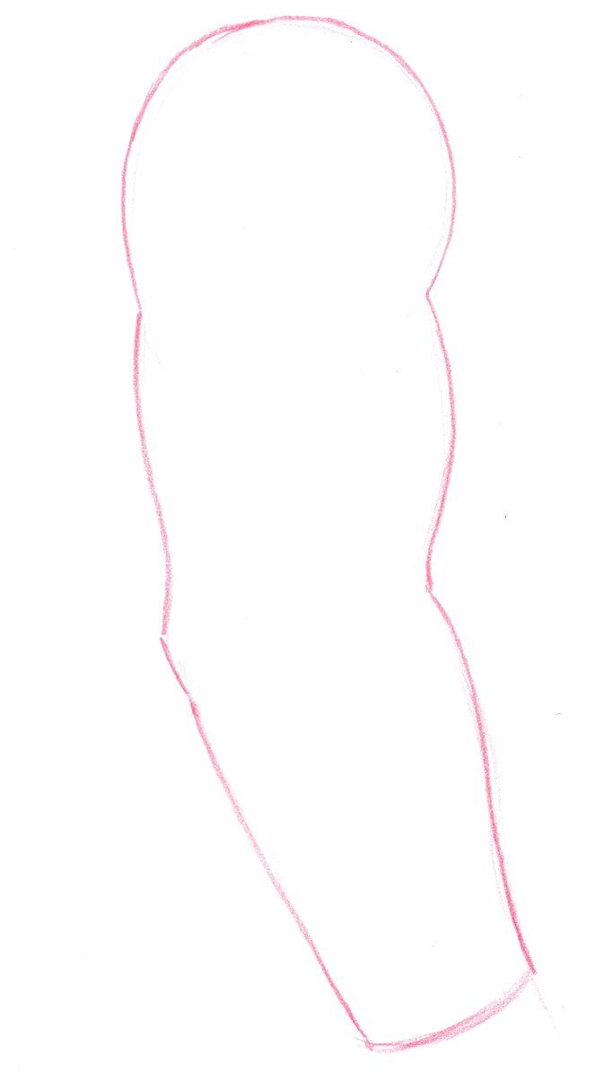 a drawing of a person's head in pink