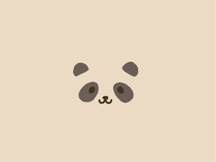 a panda bear face on a beige background