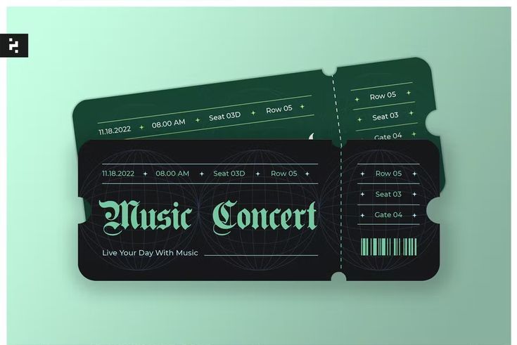 two concert tickets with the words music concert on them