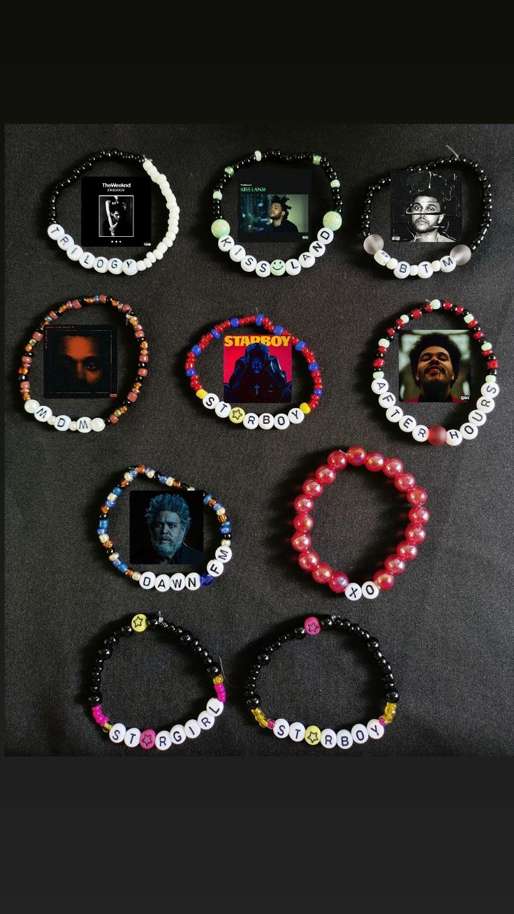 Bead Bracelet Words Ideas Edgy, The Weeknd Bracelet, Pinterest Bracelets, Christmas Nails 2023, Diy Kandi Bracelets, Pony Bead Bracelets, Diy Kandi, Bracelets Ideas, Abel Tesfaye