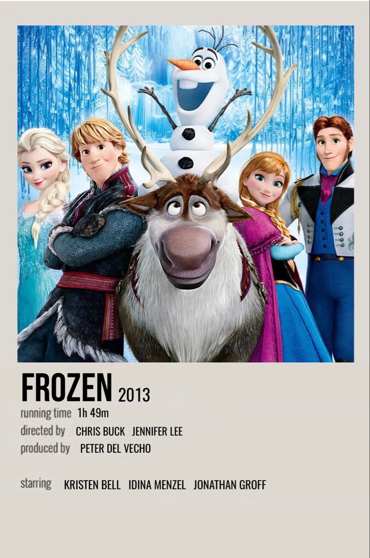 the movie poster for frozen, starring characters from disney's animated film and cartoons