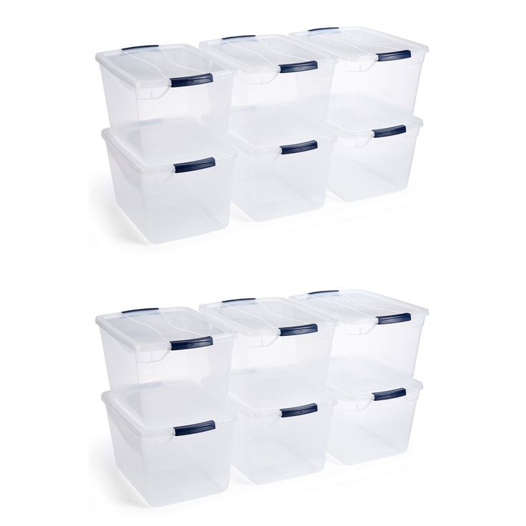 storage bins with lids, set of 6 by sterilo - stor