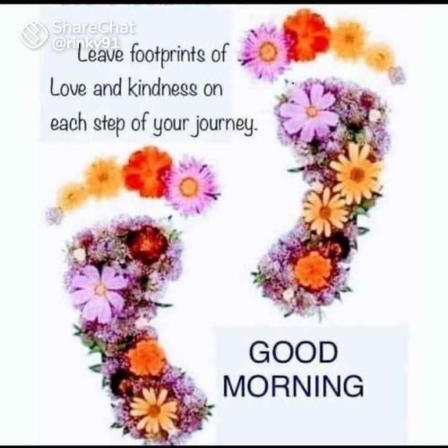 a card with flowers and the words good morning