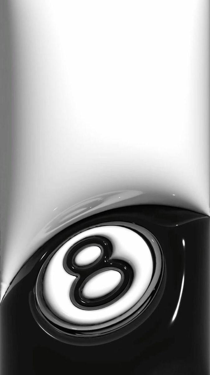 an image of a black and white object with the number eight on it's side