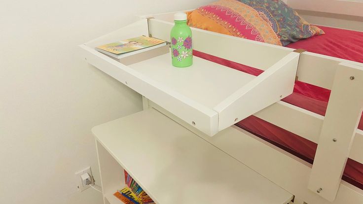 Micah Bunk Bed Tray Custom Kids Furniture Bunk Bed Night Stand Ideas, Bunk Bed Railing Ideas, Bunk Bed Shelf Ideas, Bed Tray Diy, Bunk Bed Shelf, Bunk Bed Accessories, 4 Bunk Beds, Bunk Bed Safety, Bunk Loft