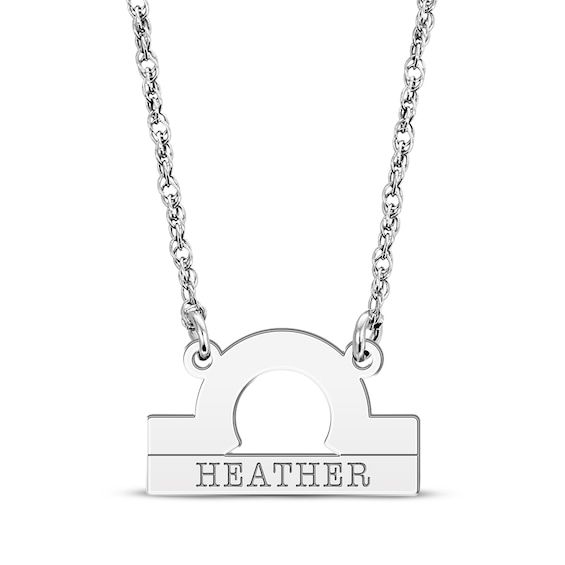 This engravable zodiac necklace makes a perfect gift for this romantic and peace-loving star sign. Sterling Silver Personalize with name of your choosing 16- to 18-inch adjustable rope chain with spring ring clasp Libra Zodiac Sign, Zodiac Sign Necklace, Sign Necklace, Zodiac Sign Libra, Zodiac Necklace, Libra Zodiac, Zodiac Necklaces, Star Sign, Engraved Necklace