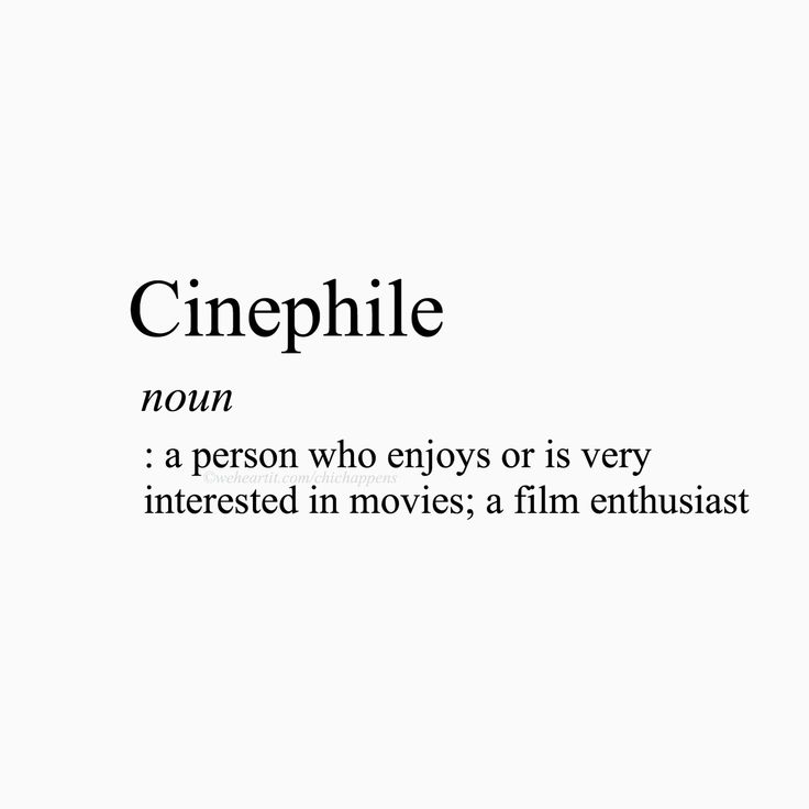 the words cinephile are written in black and white on a white background