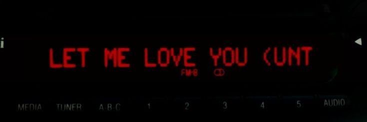 the words let me love you don't are written in red on a black background