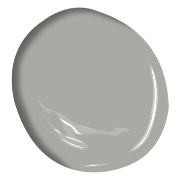 a gray paint with white trim on the top and bottom, in a round shape