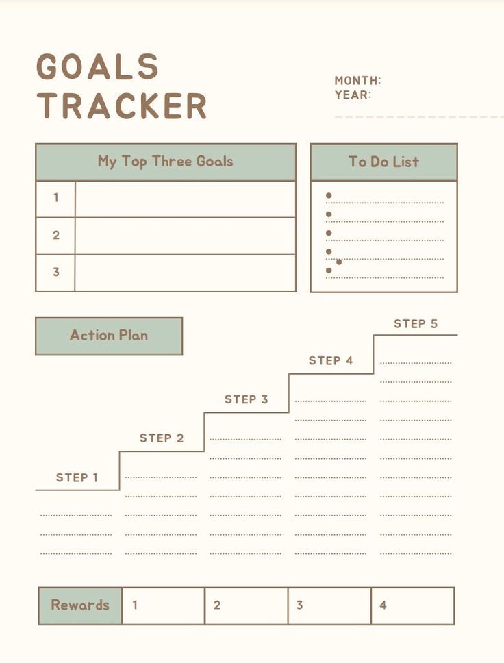 a goal tracker is shown with steps to the goal and numbers for each step in it