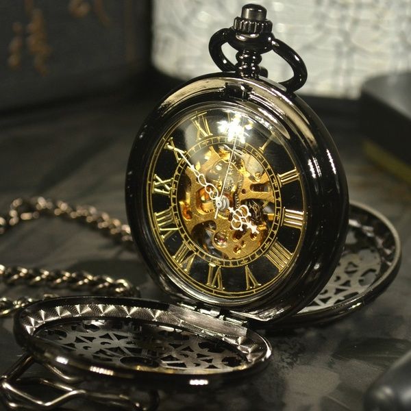 Pocket Watch With Chain, Necklace Casual, Antique Pocket Watch, Mechanical Pocket Watch, Casual Necklaces, Vintage Clocks, Skeleton Watches, Pocket Watch Antique, Fob Watch