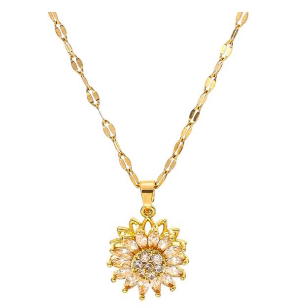 PRICES MAY VARY. Material: High grade gold plated 24K and titanium cubic zirconia, hypoallergenic, lead-free for any sensitive skin, the picture is the same as the real necklace, no color difference. A great accessory to your or as an appropriate gift for your Lover, Girlfriend, Wife, Mother, Daughter, Sister, Fiancee, Couple, Valentine or Best Friend,etc Packing: High-grade flannel bag with plastic sealed bag, suitable for gifts or personal use Guarantee: Provide 100% satisfaction and money-bac Necklaces Amazon, Sunflower Necklace, Professional Jewelry, Affordable Jewelry, Gift List, Gold Plated Necklace, No Color, Jewelry Branding, Mother Daughter